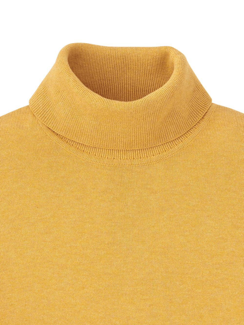 Supima Cotton Turtleneck - Mustard Product Image