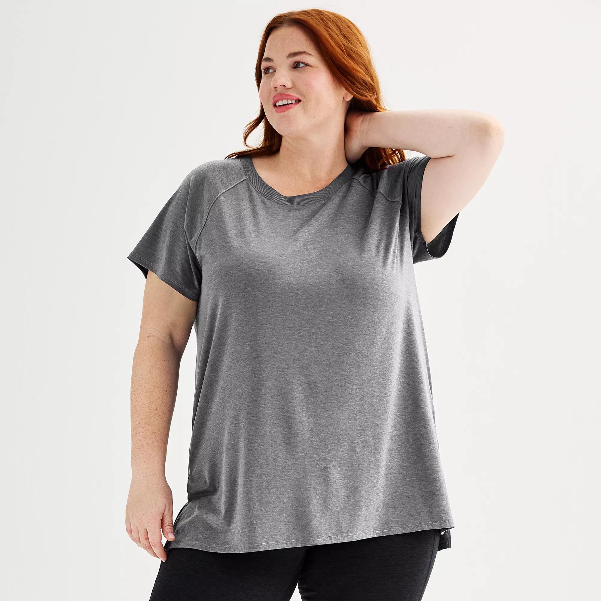 Plus Size Tek Gear® Short Sleeve Tunic Tee, Women's, Size: 2XL, Kalari Green Product Image