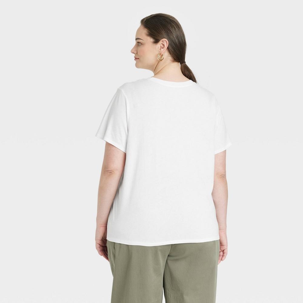 Womens Short Sleeve T-Shirt - A New Day White XXL Product Image