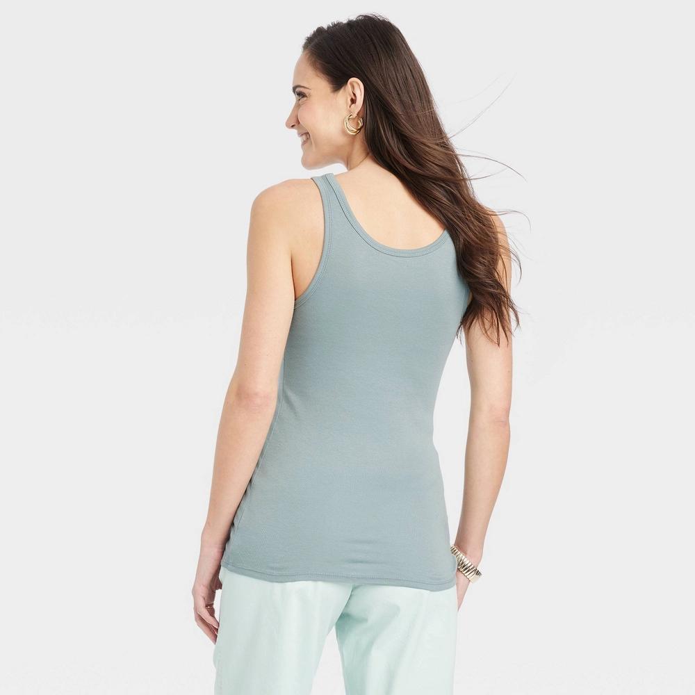 Women's Slim Fit Tank Top - A New Day™ Light Teal M Product Image