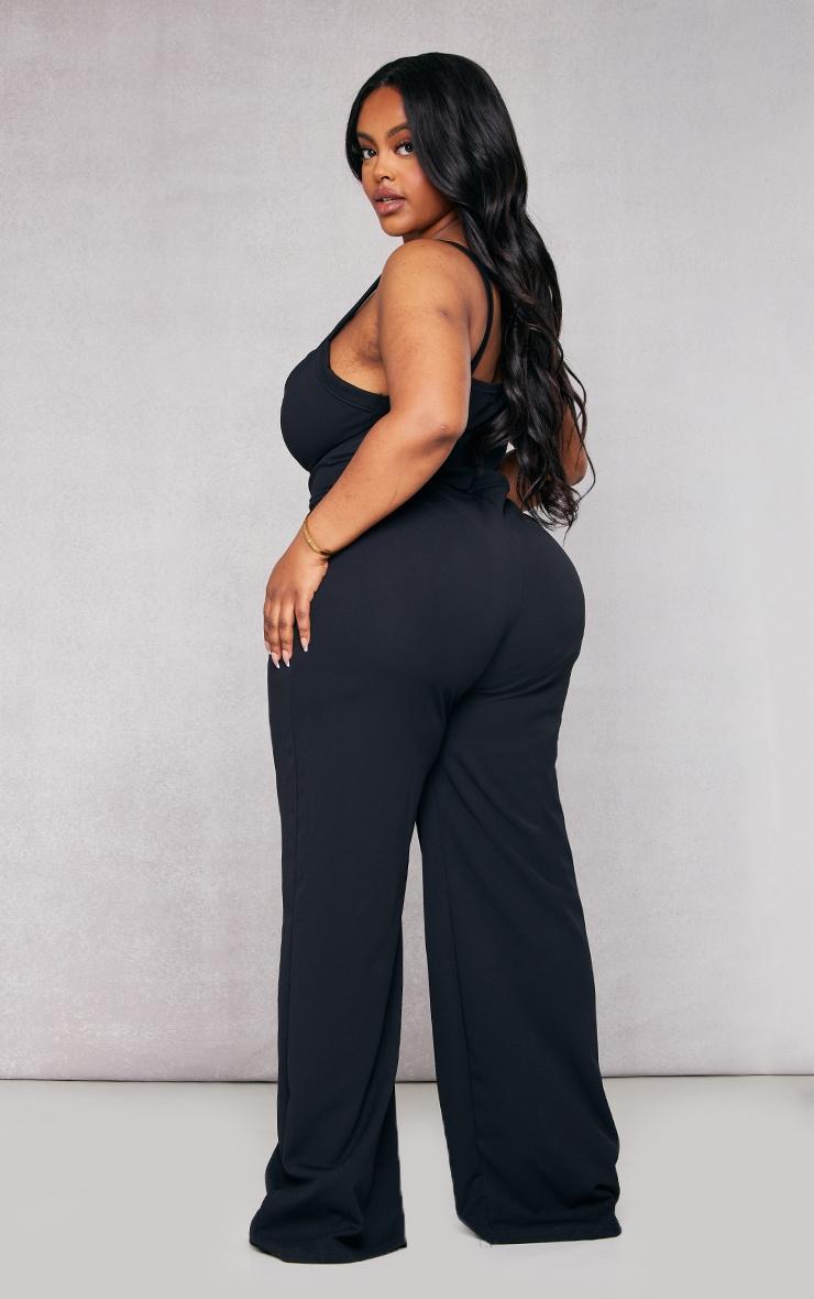 Plus Black Strap Detail Jumpsuit Product Image