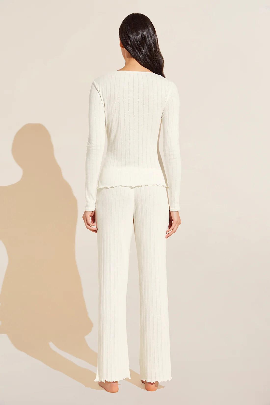 Pointelle V Neck Henley Product Image