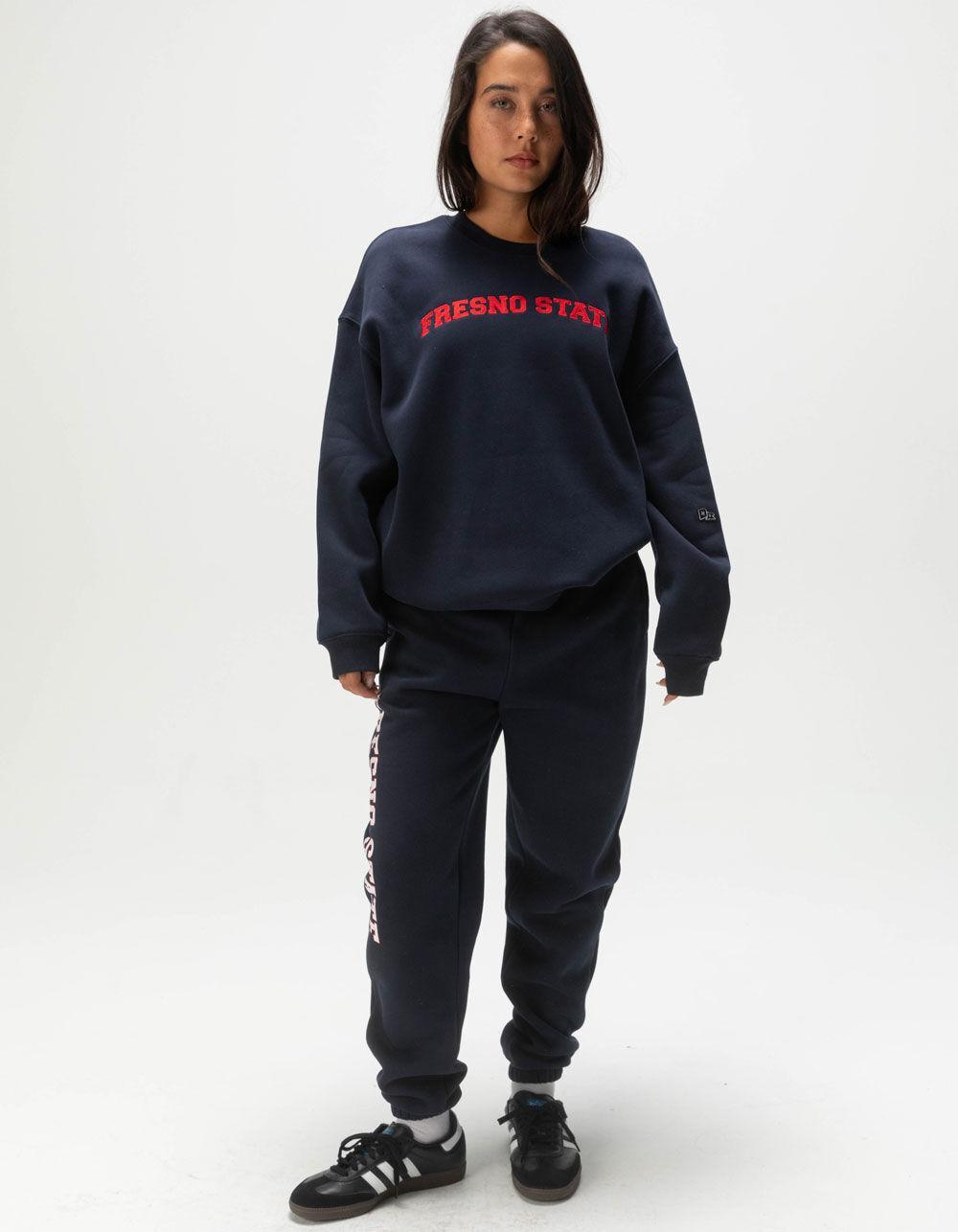 HYPE AND VICE Fresno State University Womens Crewneck Sweatshirt - NAVY Product Image