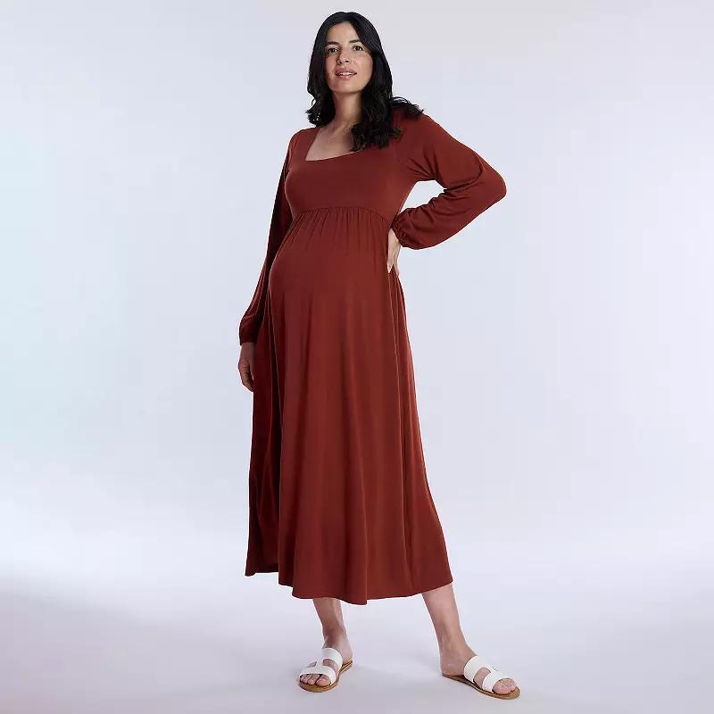 Maternity Motherhood Empire Waist Maxi Dress, Womens Purple Nectar Product Image