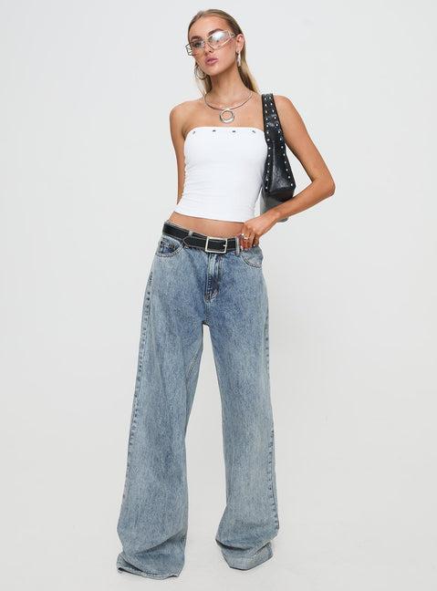 Mayuk Strapless Top White Product Image