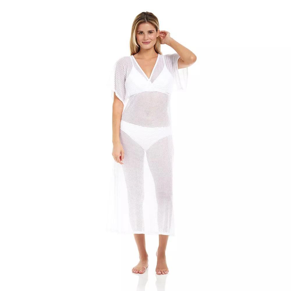 Women's Jordan Taylor Textured Maxi Dress Swim Cover-Up, Size: Medium, White Product Image