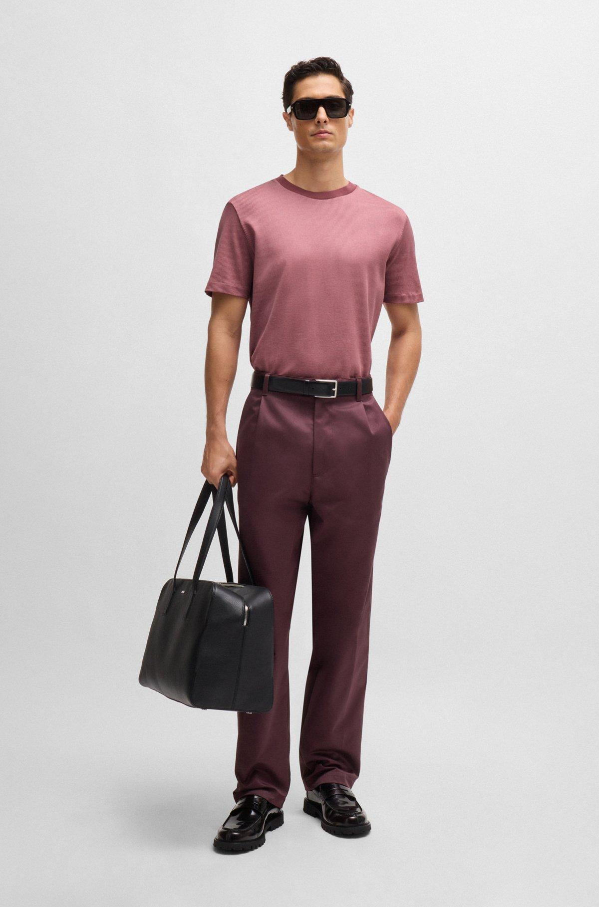 Regular-fit T-shirt in structured cotton Product Image