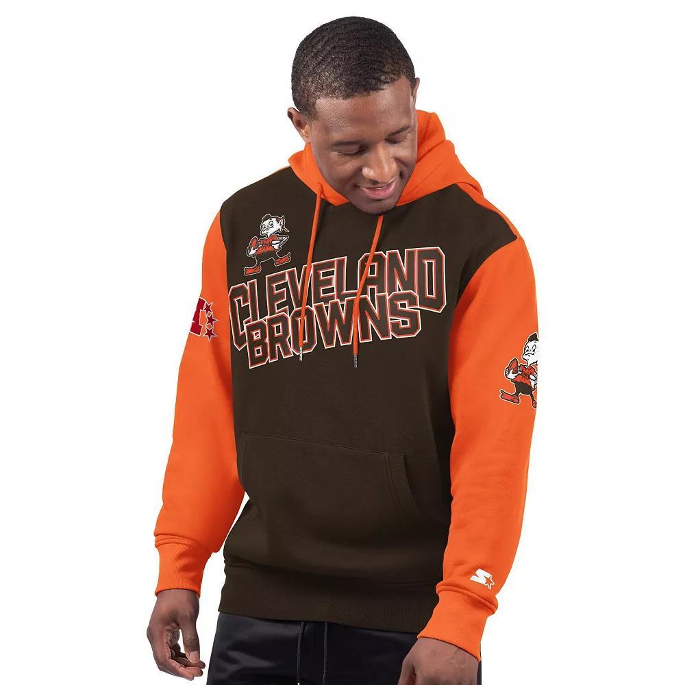 Men's Starter Brown Cleveland Browns Extreme Vintage Logo Pullover Hoodie, Size: Large Product Image