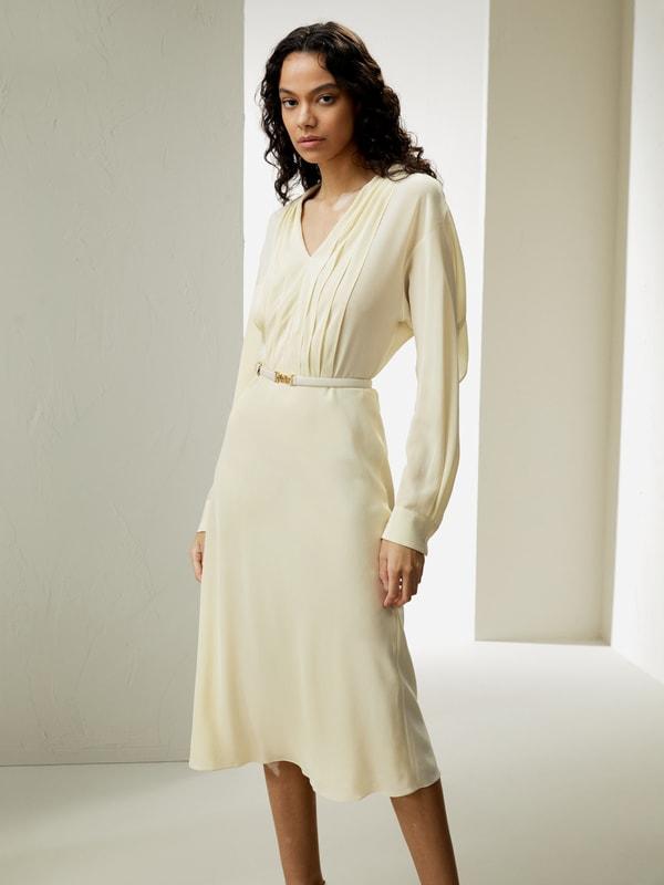 Minimalist Silk Midi Dress Product Image