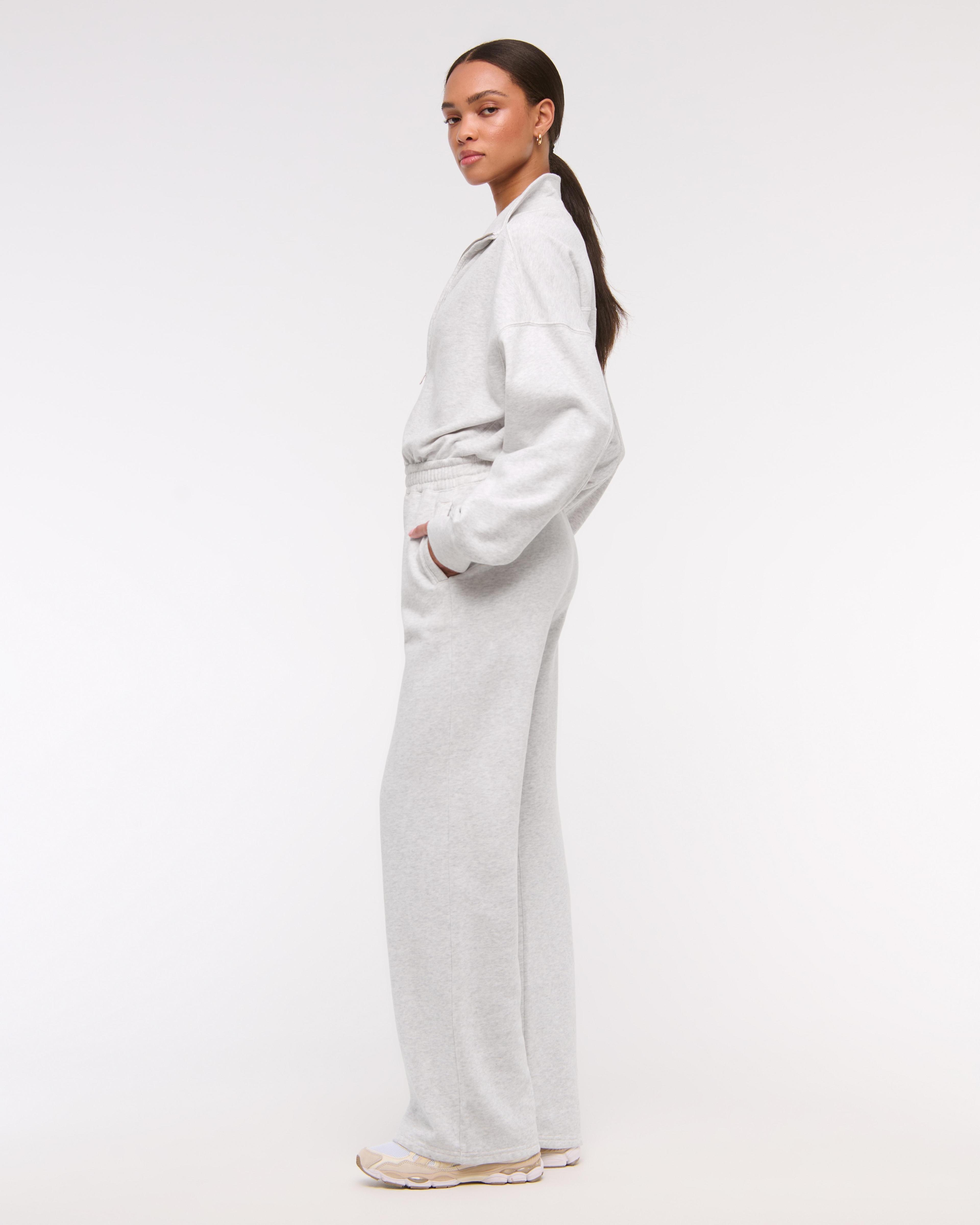 Long-Sleeve Half-Zip Fleece Jumpsuit Product Image