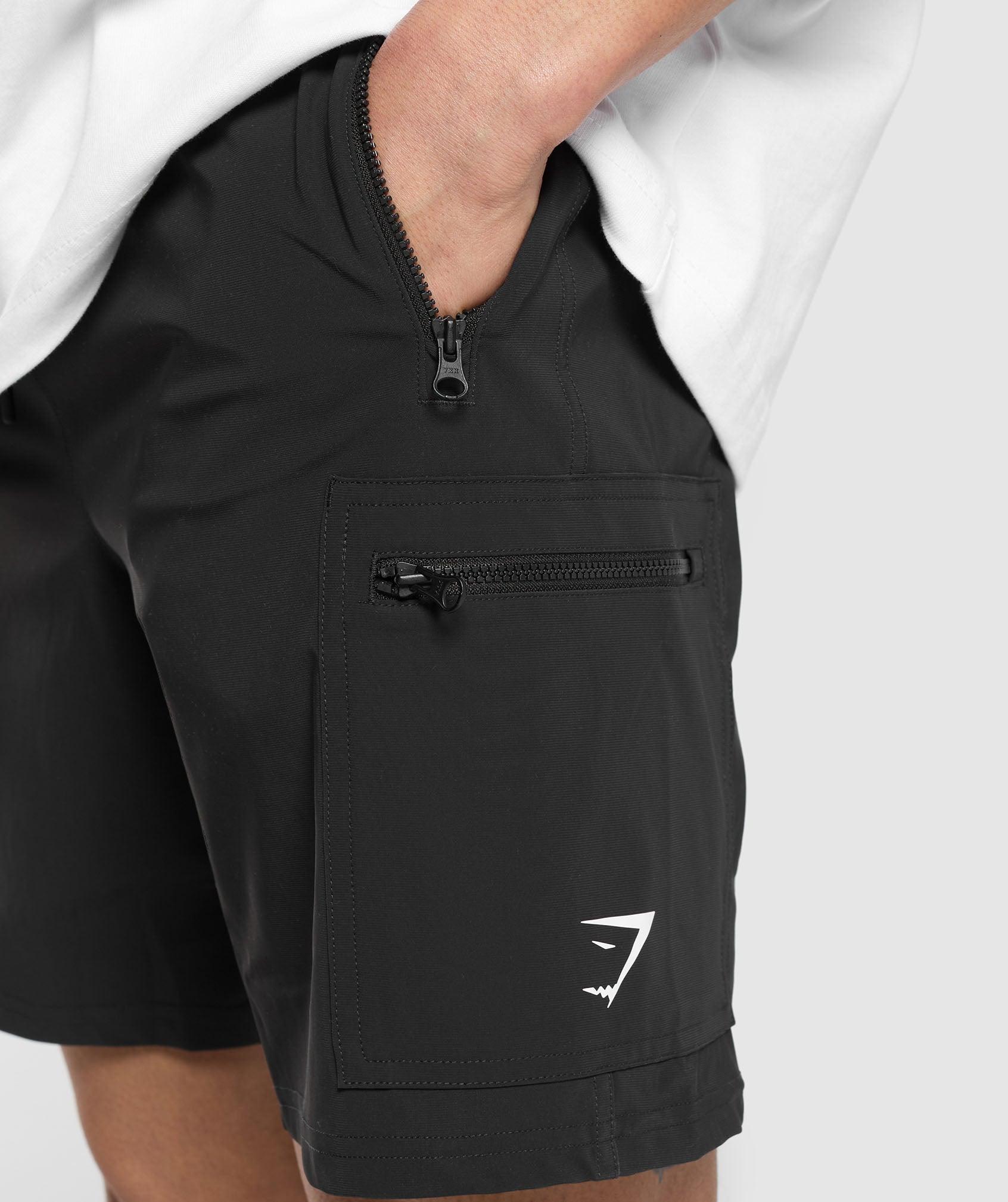 Gymshark Rest Day 6" Cargo Shorts - Black Male Product Image