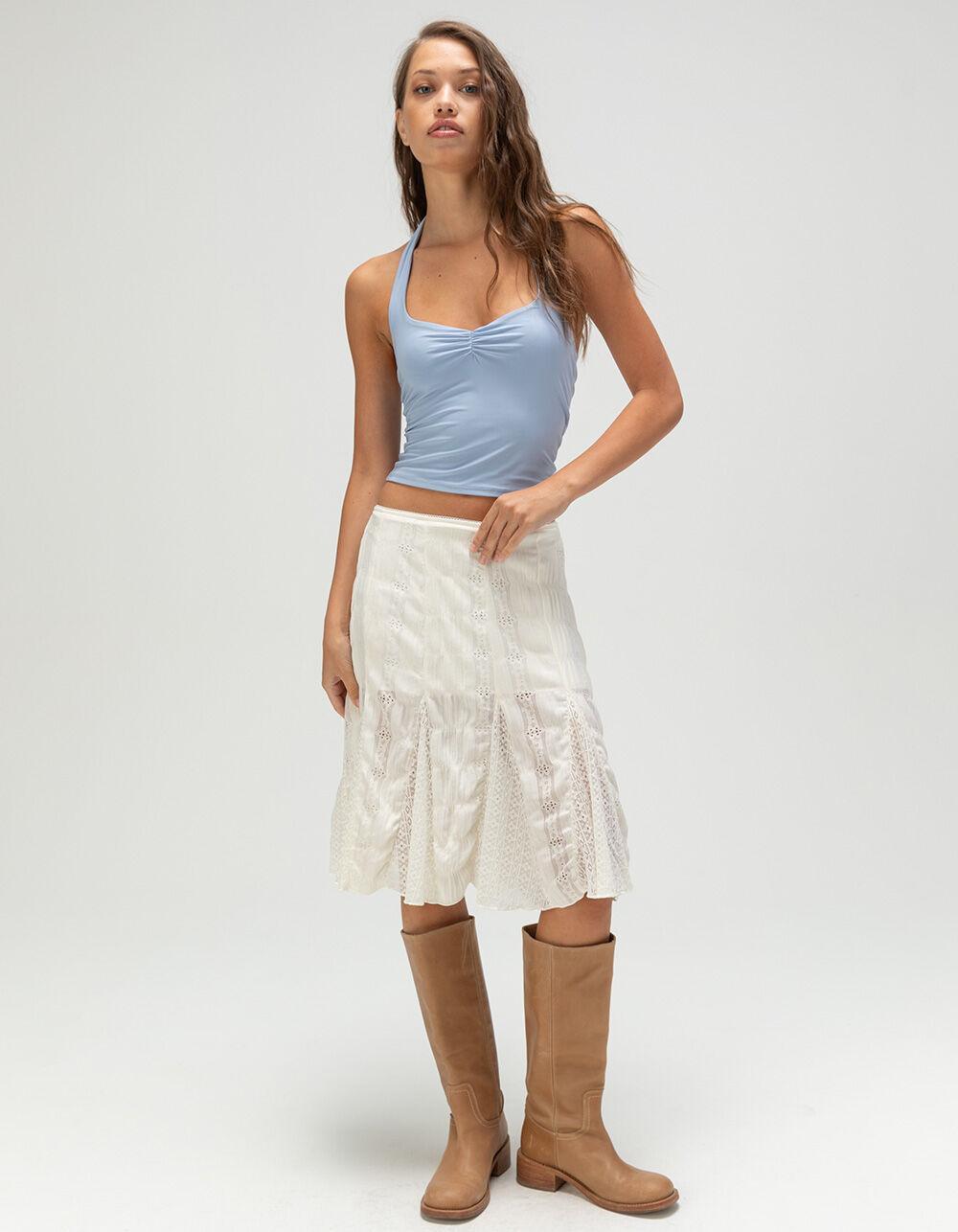 TILLYS Butter Soft Double Layer Womens Halter Top - SKY BLUE Product Image