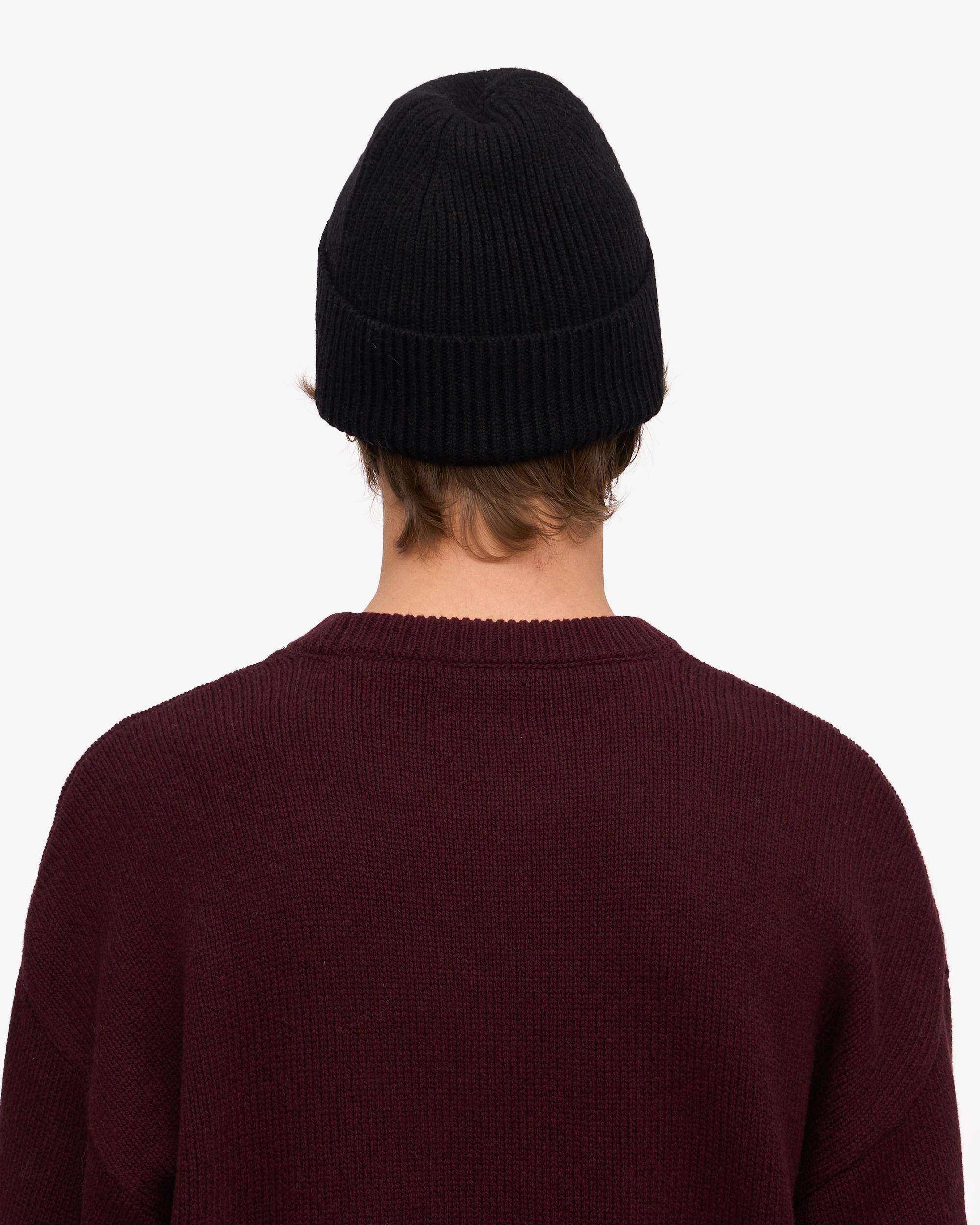 Merino Wool Beanie - Deep Black Product Image