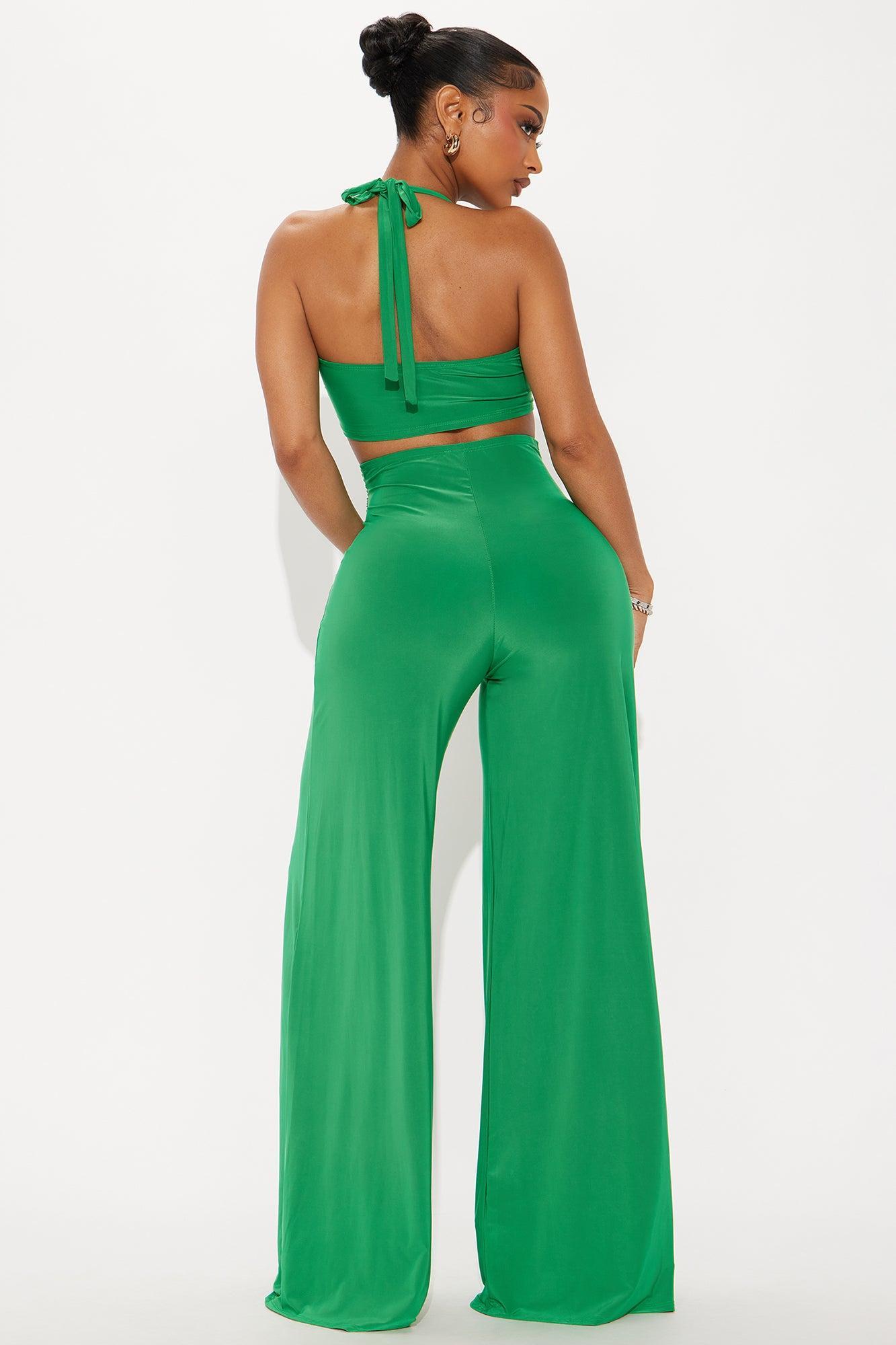 Maisy Wide Leg Pant Set - Green Product Image