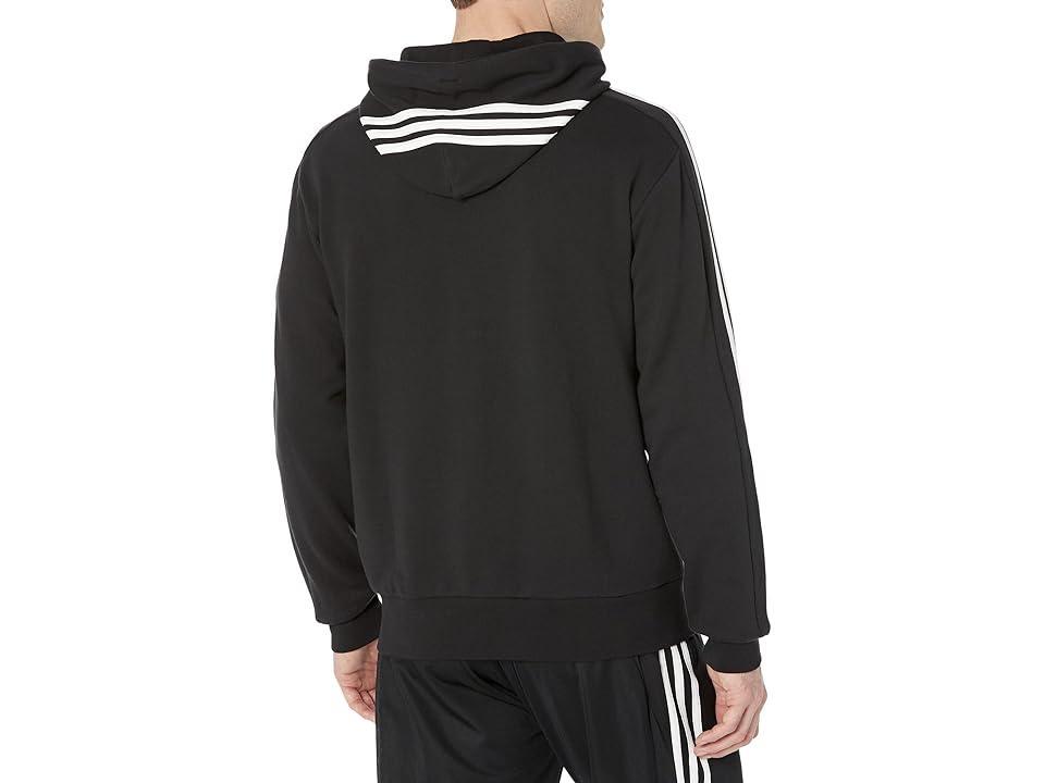 adidas Essentials French Terry 3-Stripes Pullover Hoodie White) Men's Clothing Product Image