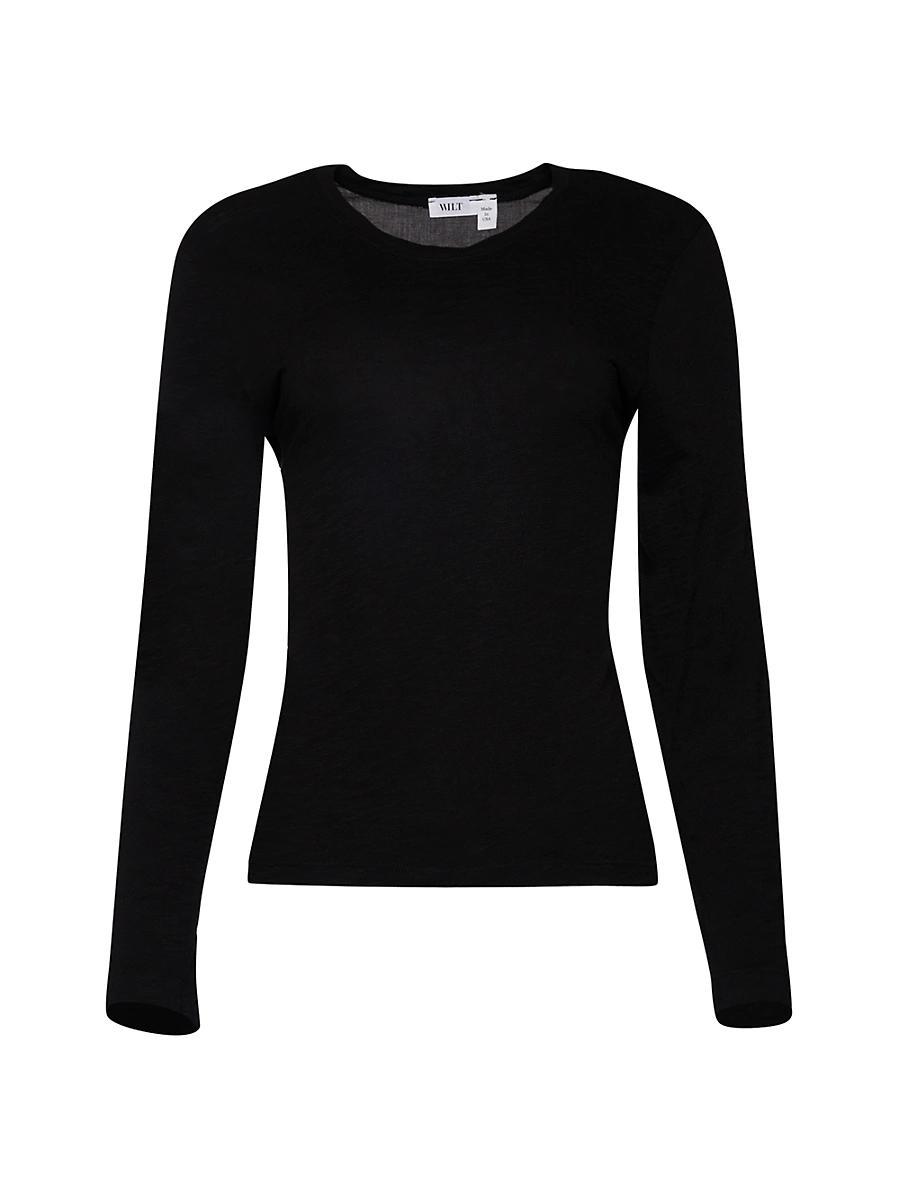 Womens Shrunken Boyfriend Long Sleeve T-Shirt Product Image