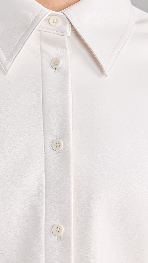 alice + olivia Leon Crop Vegan Button Down | Shopbop Product Image