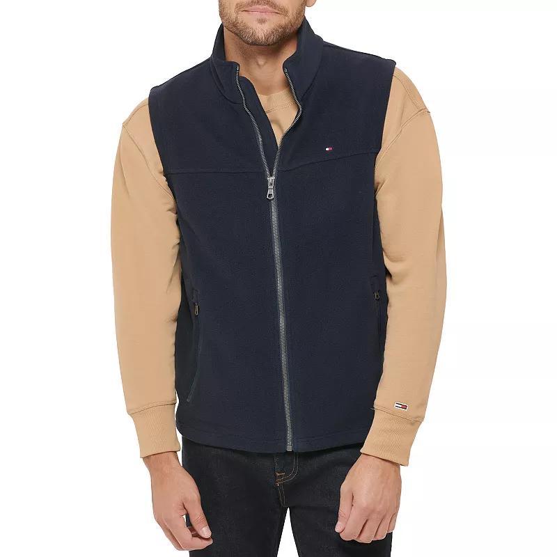 Men's Tommy Hilfiger Fleece Vest, Size: Small, Blue Product Image