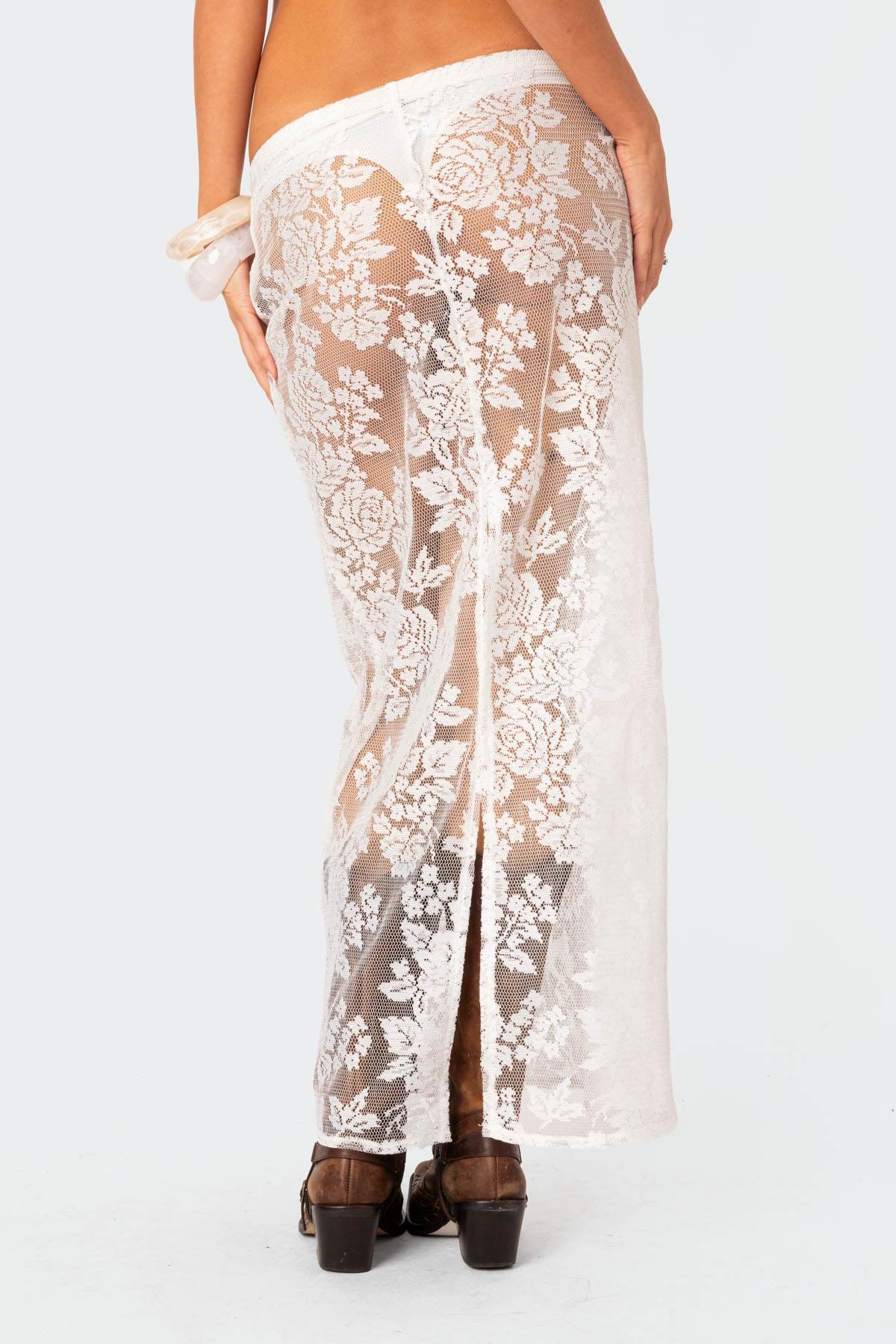 Bess Sheer Lace Maxi Skirt Product Image