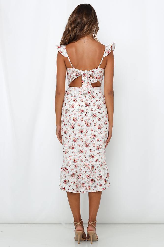 West Coast Represent Midi Dress White Product Image