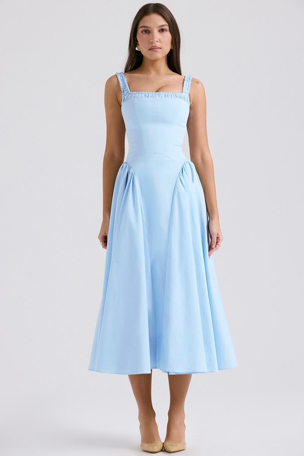 Dorothy  italian azure cotton midi sundress Product Image