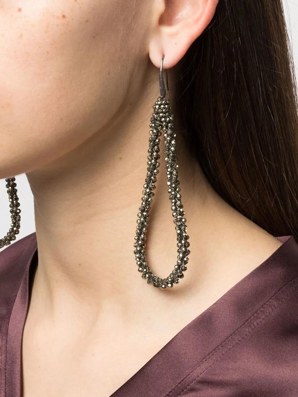 BRUNELLO CUCINELLI Pyrite Dangly Earrings In Green Product Image