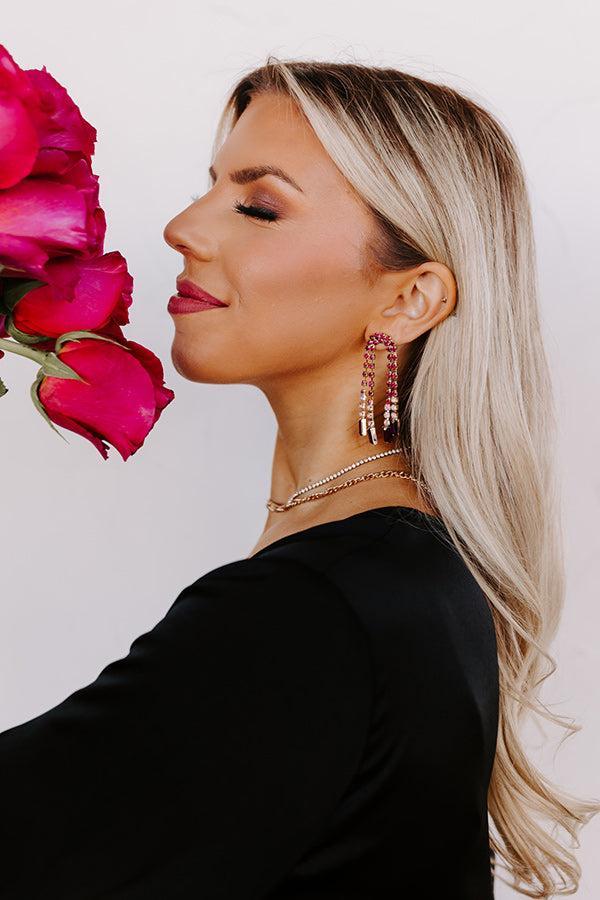 Luxe Feeling Earrings in Fuchsia Product Image