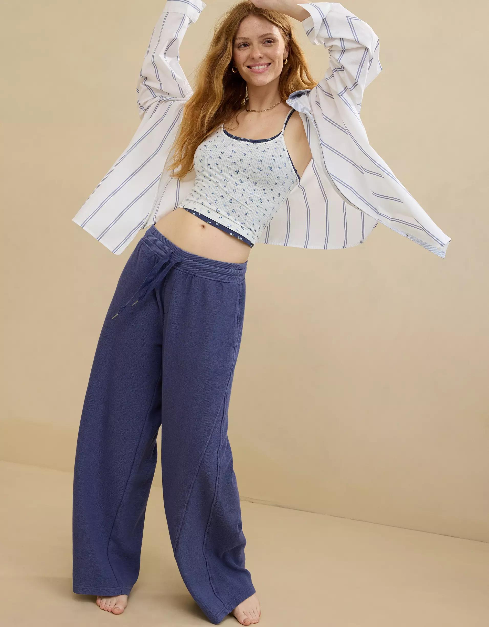 Aerie Soft Landing Ribbed Trouser Product Image