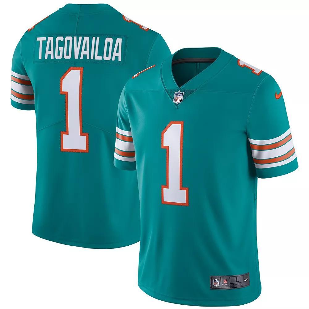 Men's Nike Tua Tagovailoa Aqua Miami Dolphins Alternate Vapor Limited Jersey, Size: 2XL, Turquoise A Product Image