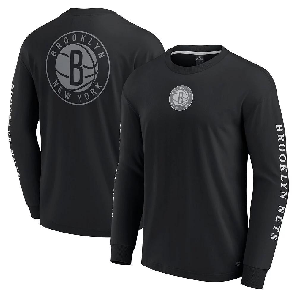 Men's Fanatics Black Brooklyn Nets Elements Strive Long Sleeve T-Shirt,  Product Image