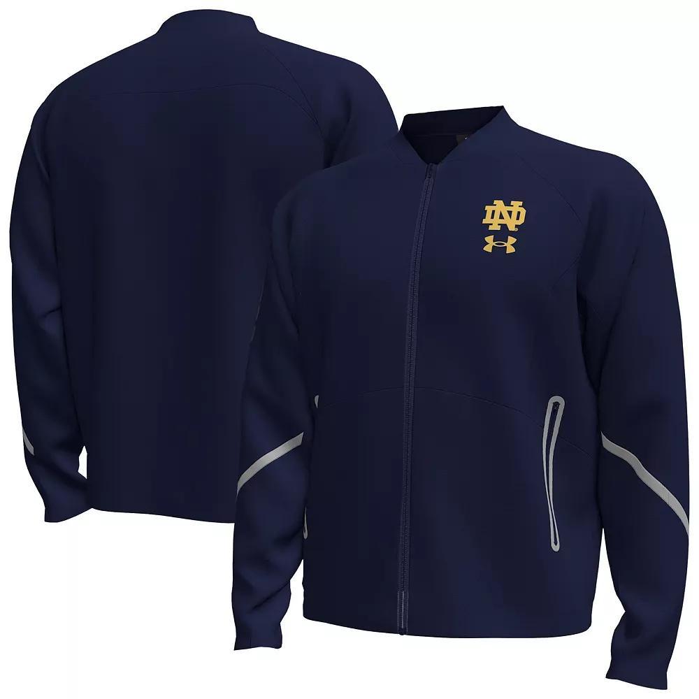Men's Under Armour Navy Notre Dame Fighting Irish Unstoppable Full-Zip Bomber Jacket,  Product Image