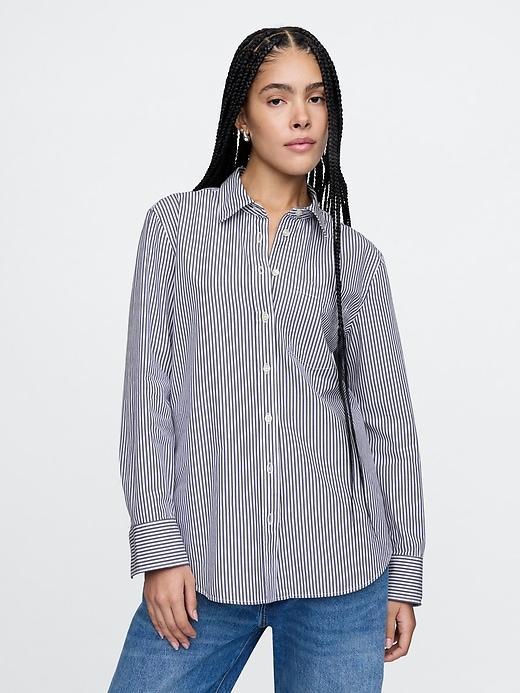 Organic Cotton Poplin Long Shirt Product Image