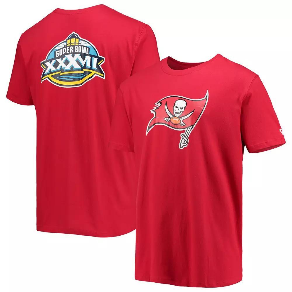 Men's New Era Red Tampa Bay Buccaneers Patch Up Collection Super Bowl XXXVII T-Shirt,  Product Image