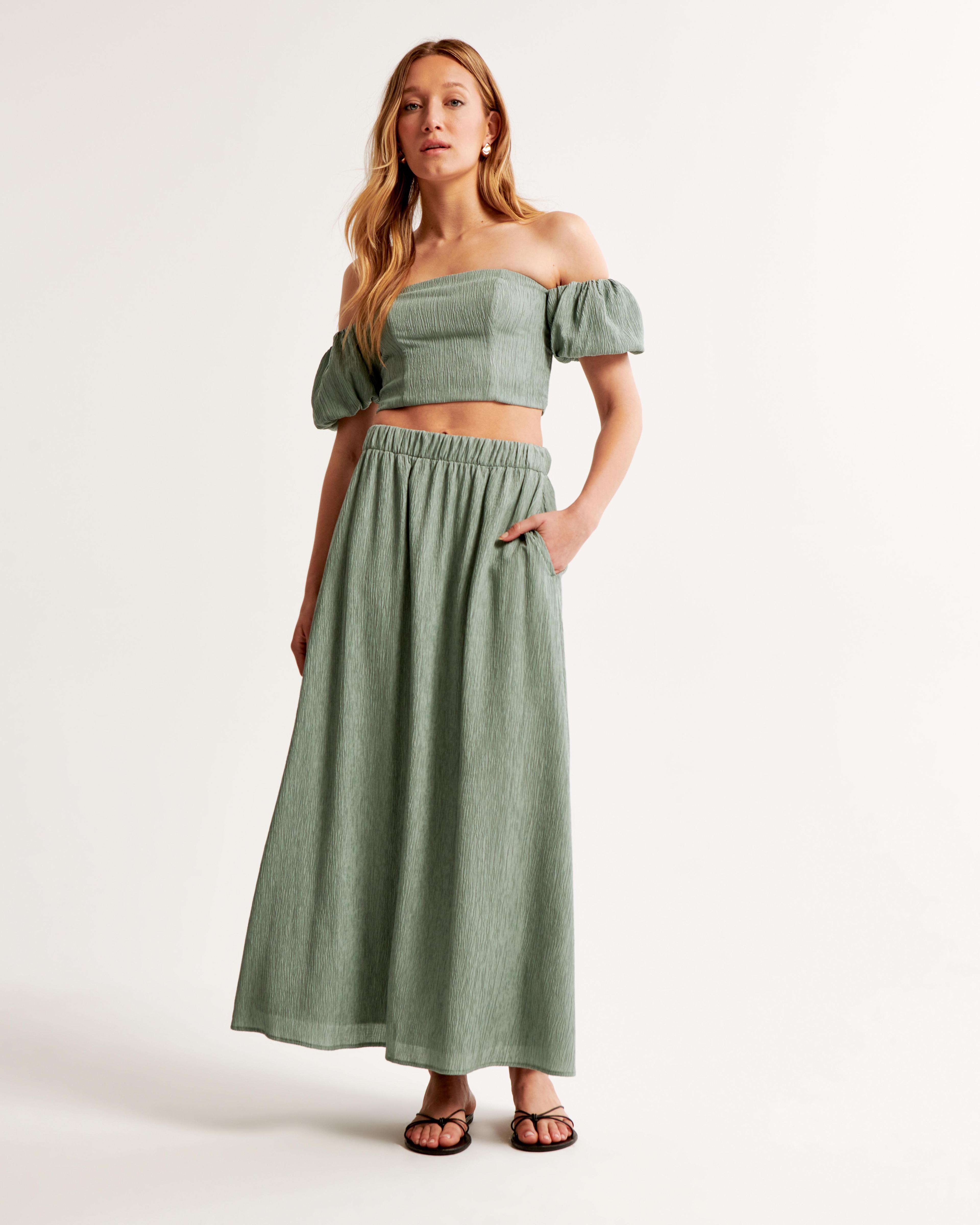 Crinkle Flowy Maxi Skirt Product Image