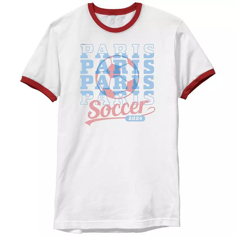 Men's Paris Soccer 2024 Ringer Graphic Tee,  Product Image