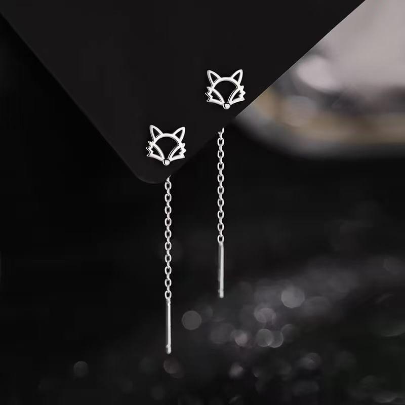 Sterling Silver Fox Threader Earring Product Image