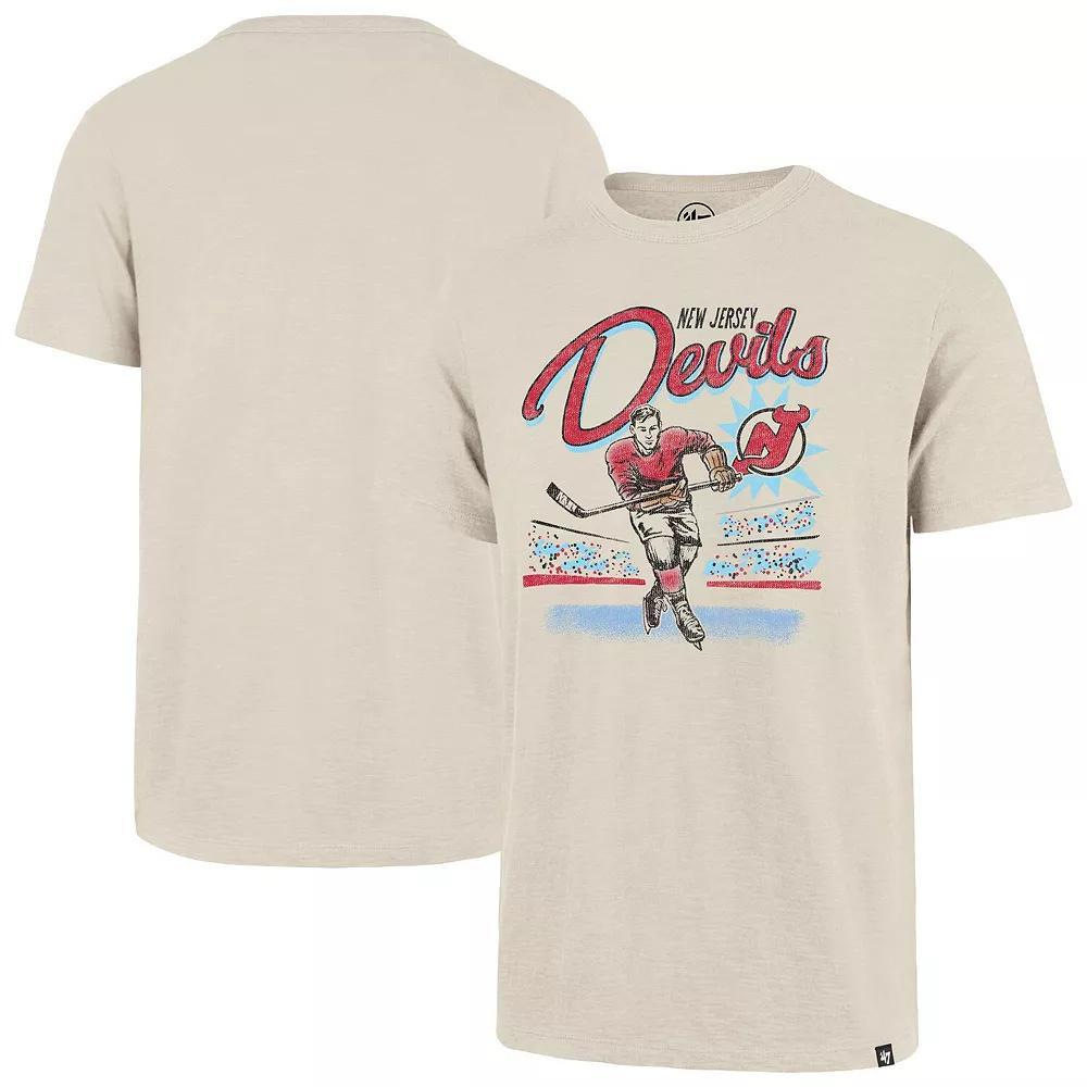 Men's '47  Natural New Jersey Devils Hockey Player Golden Age Scrum T-Shirt, Size: 2XL, Nhl Beige Product Image