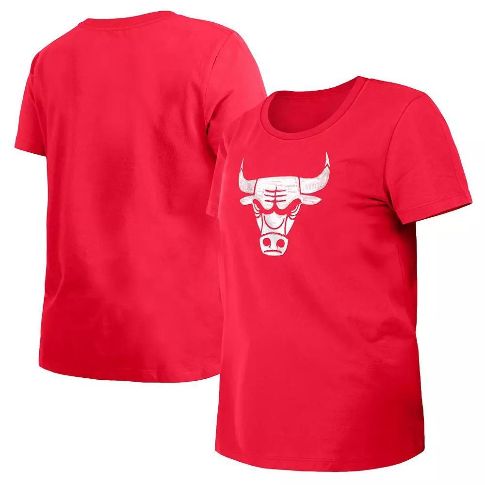 Women's New Era Red Chicago Bulls 2023/24 City Edition T-Shirt, Size: Large Product Image