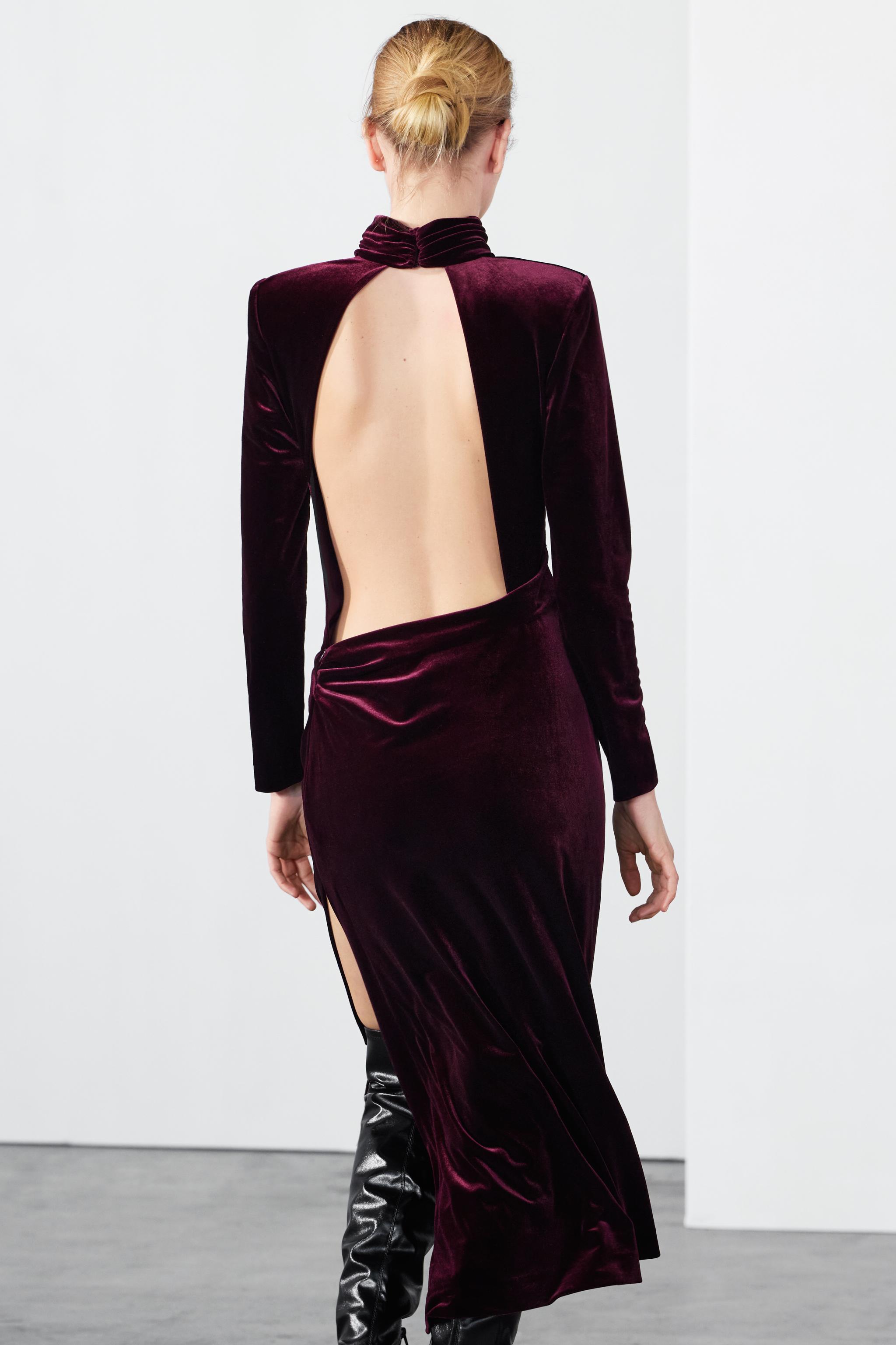 DRAPED VELVET DRESS ZW COLLECTION Product Image