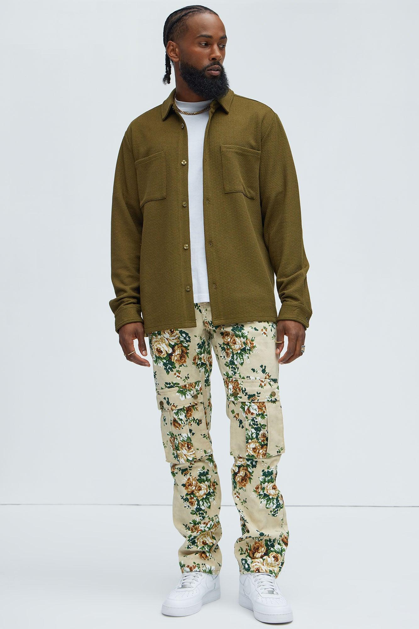 Capstan Textured Button Up Shirt - Olive Product Image