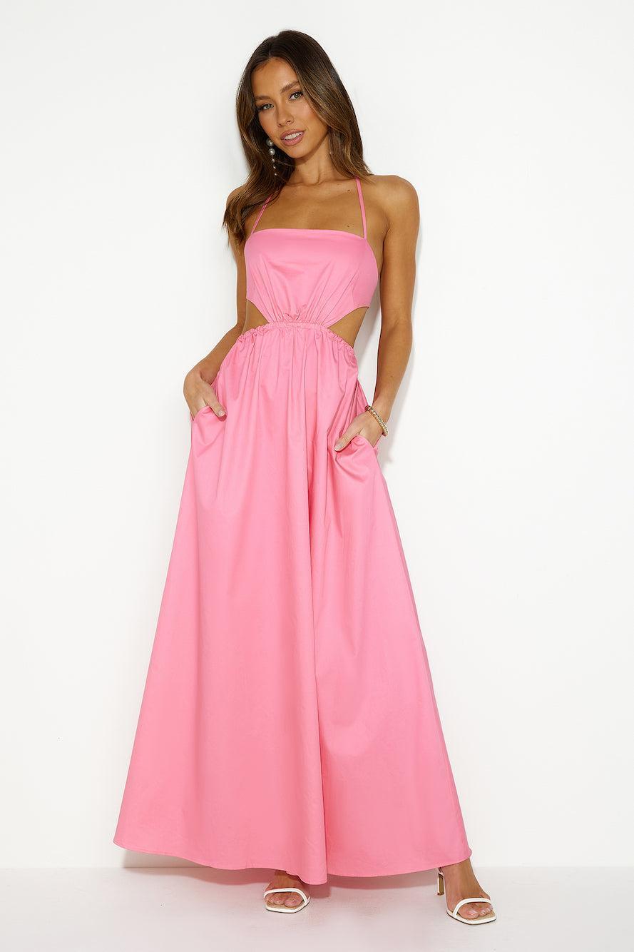 HELLO MOLLY Should We Go Maxi Dress Pink Product Image