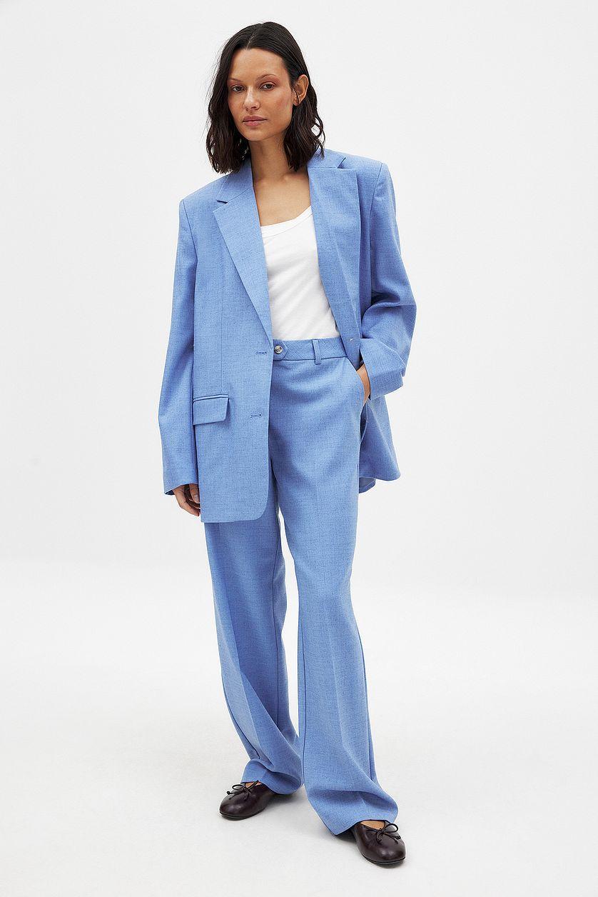 Tailored Mid Waist Suit Pants Product Image