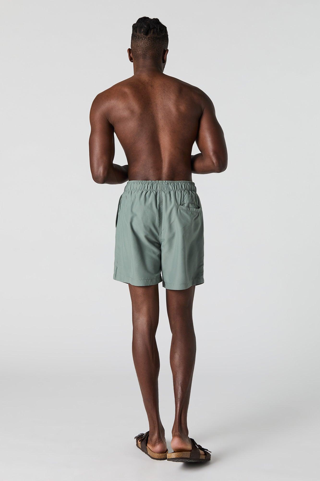 Solid Drawstring Swim Short Male Product Image