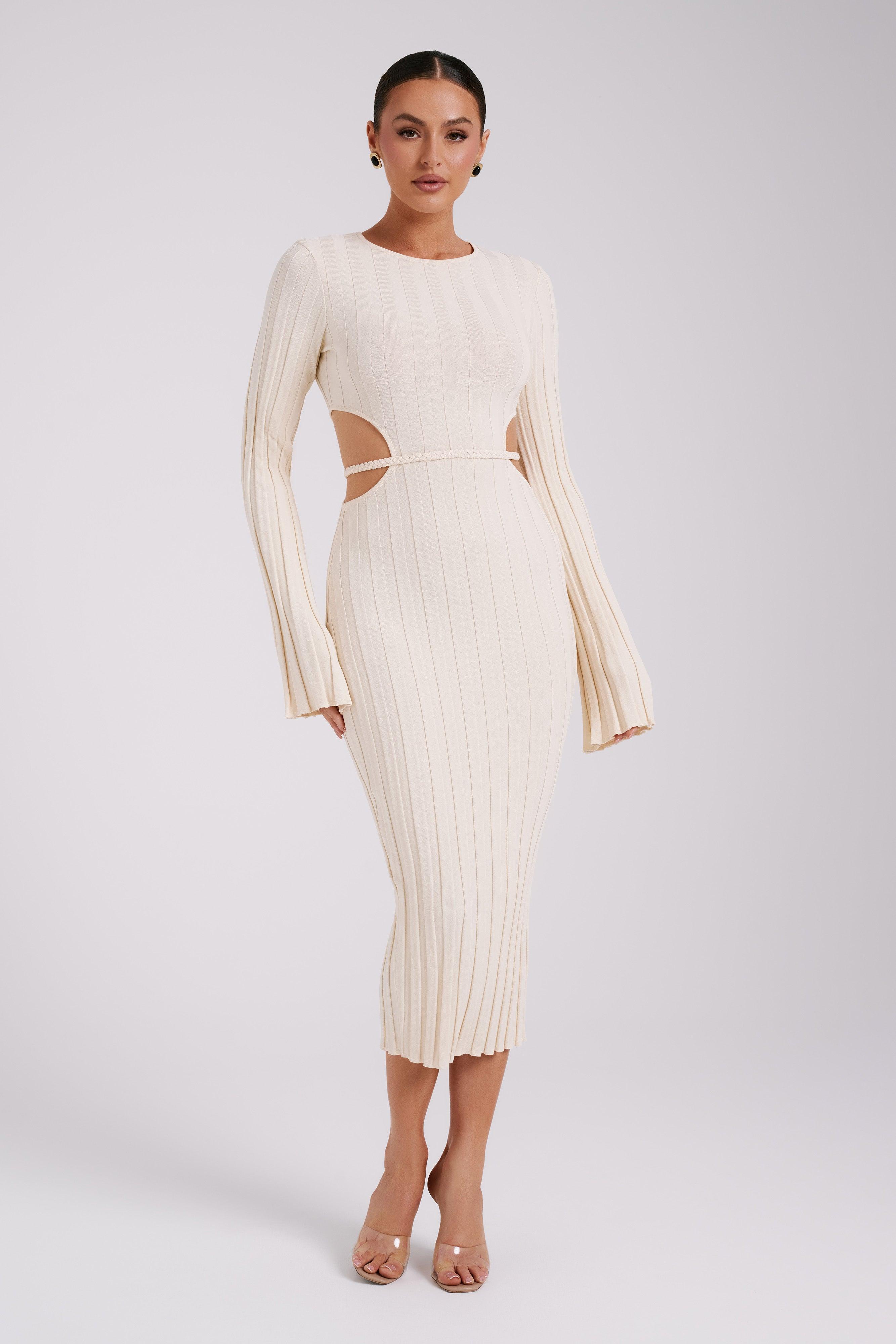 Elodie Knit Midi Dress - Cream Product Image