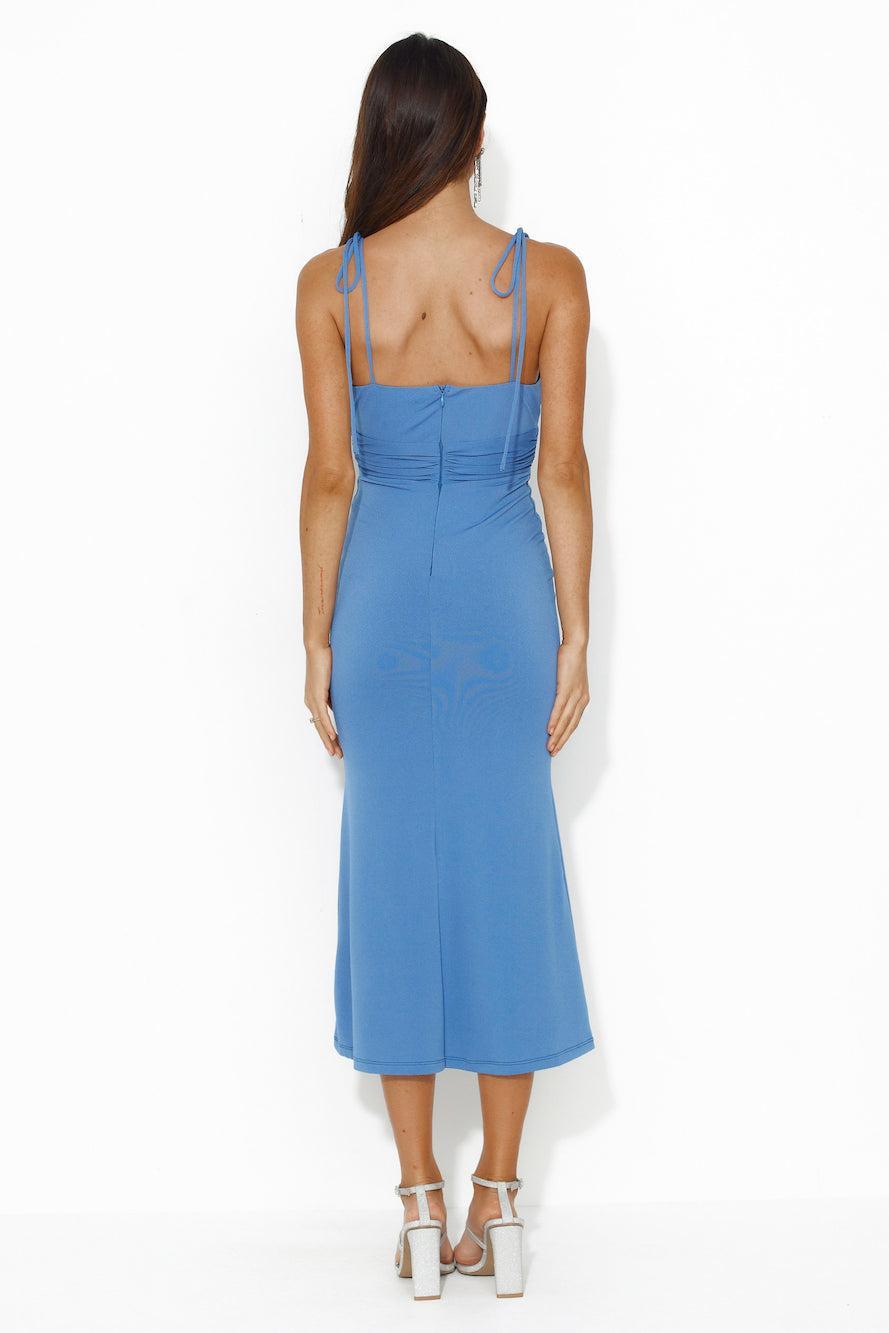 You're Pretty Midi Dress Blue Product Image