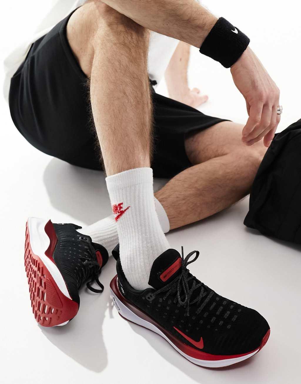 Nike Running Infinity Run 4 sneakers in black and red Product Image