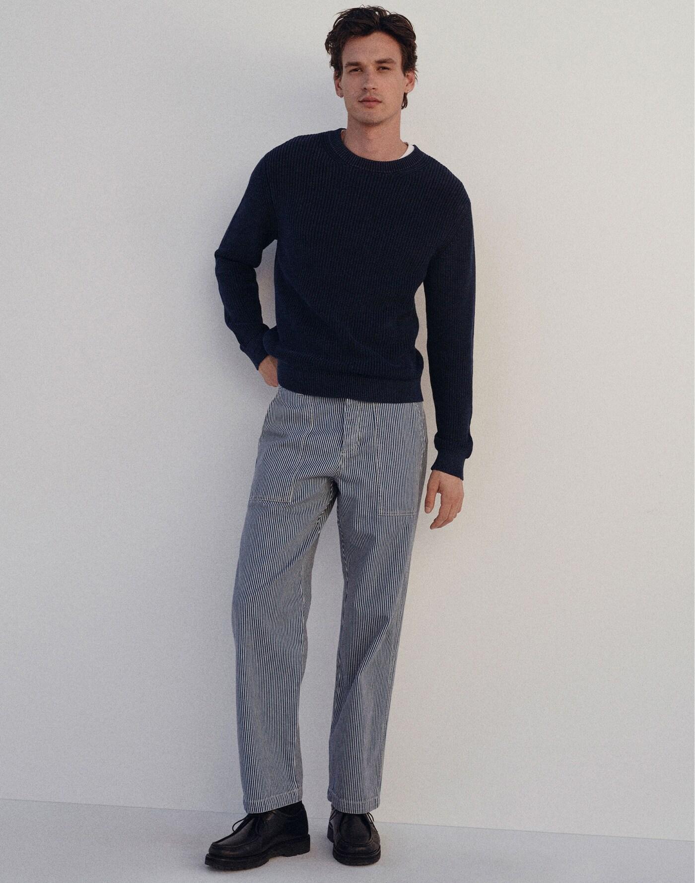 Baggy Surplus Pants in Indigo Engineer Stripe Product Image