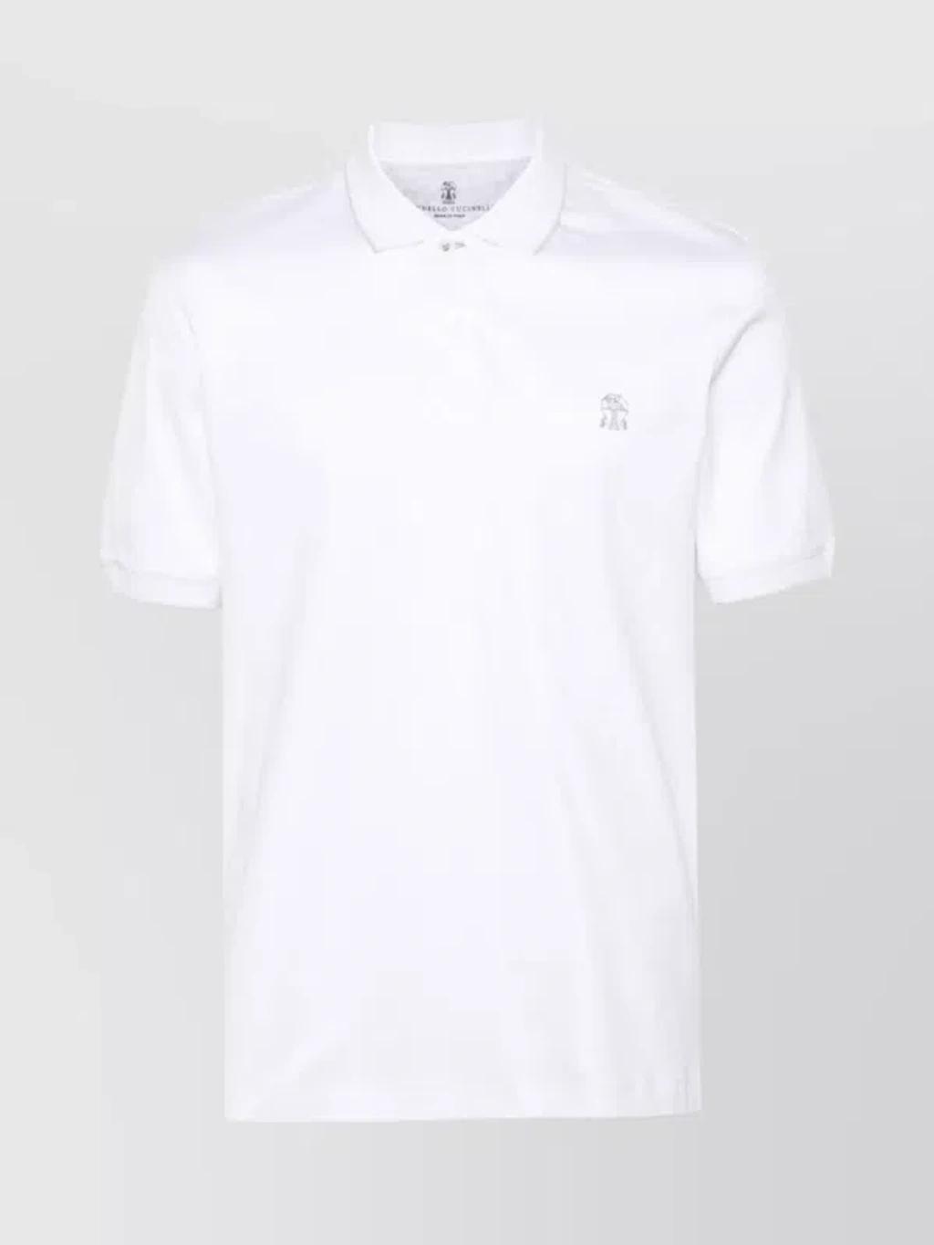 BRUNELLO CUCINELLI Cotton Logo Polo Shirt In White Product Image