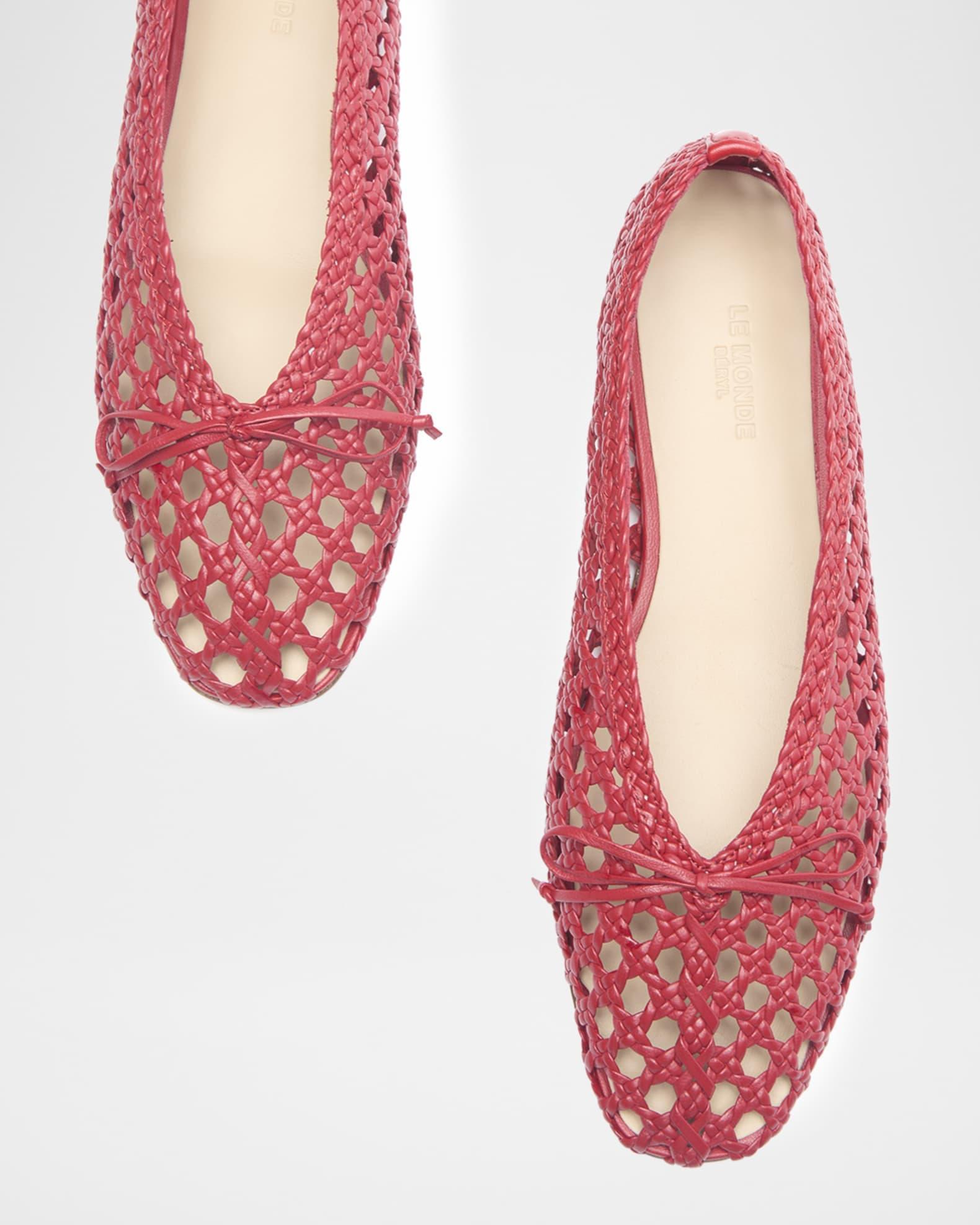 Regency Woven Leather Ballerina Flats Product Image