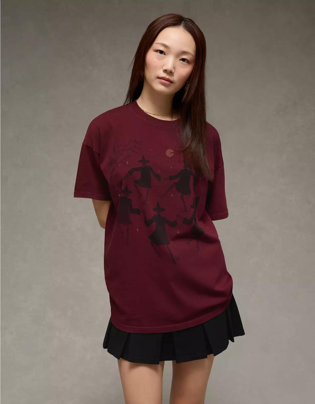 AE Oversized Halloween Graphic T-Shirt Product Image
